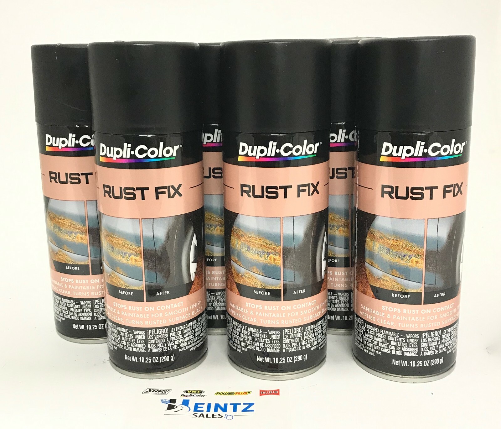 Duplicolor RF129-6 PACK Black Rust Fix - Sandable & Paintable - 10.25oz