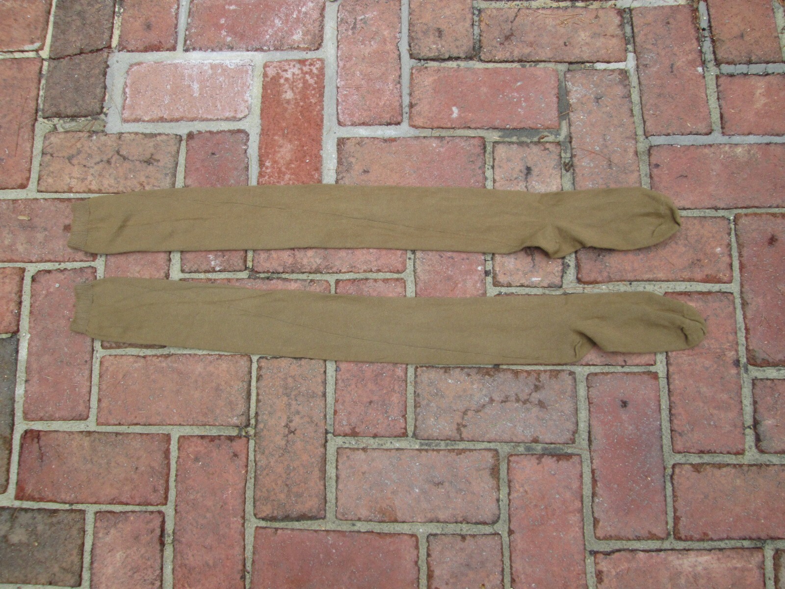 REENACTOR COLONIAL REV WAR 18TH C STOCKING KHAKI CAMEL TAN FOOT WEAR COTTON NEW