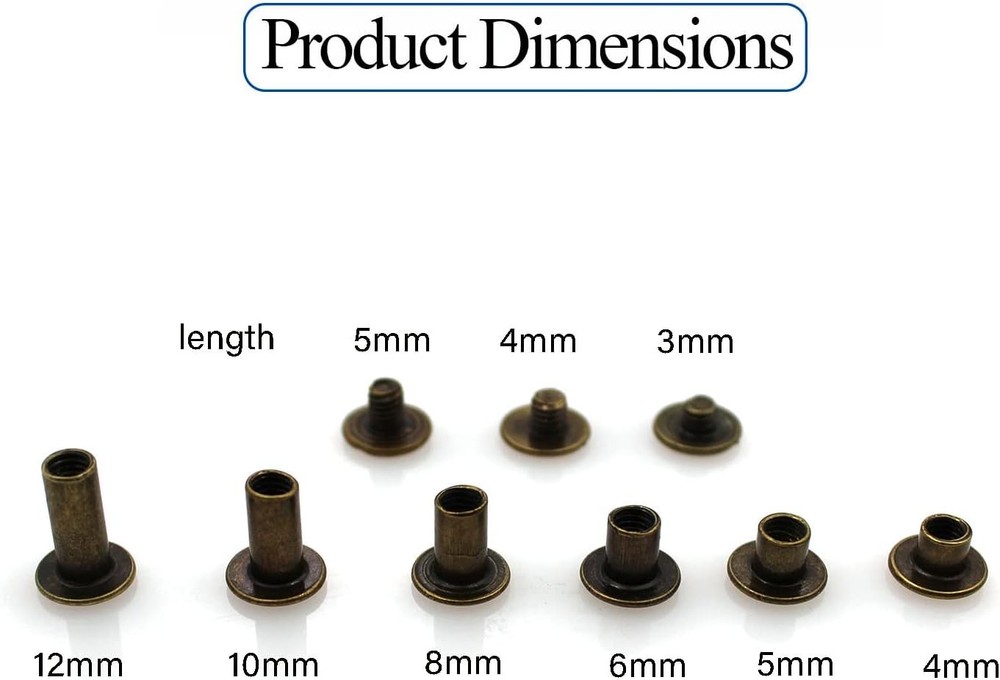 Bronze Chicago Screws Leather Assorted 90 Sets
