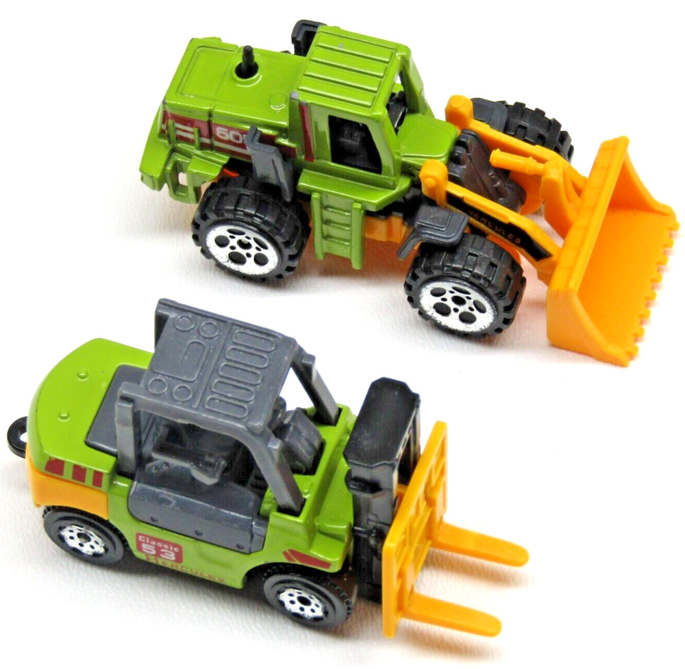 Diecast Toy Vehicles Construction Set Forklift & Bulldozer Green Models