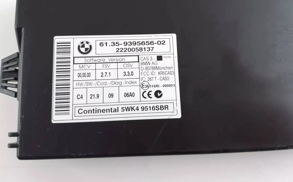 BMW E88 E60 E70 E90 MINI R55 R56 R60 CAS3 EWS Control Unit CAS Module 9395656