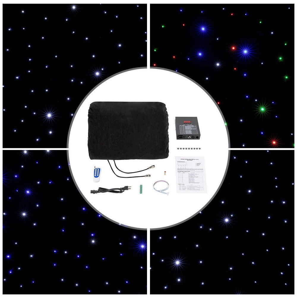 LED Stage Backdrop 20FTx10F LED Star Light Curtain Backdrops w/Remote Control