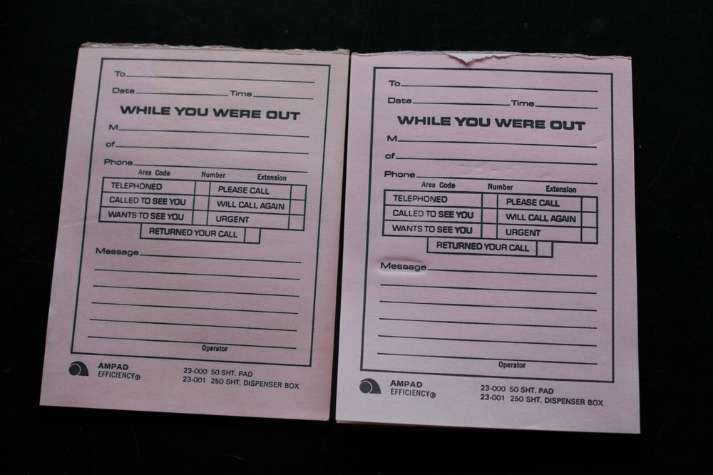Vintage Ampad While You Were Out Message Pads Forms