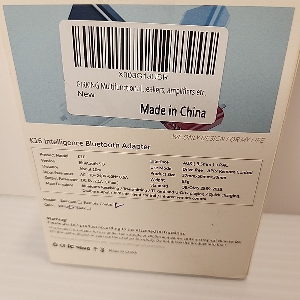 Multi-Function Bluetooth Audio Adapter Model K16 Intelligent Adapter