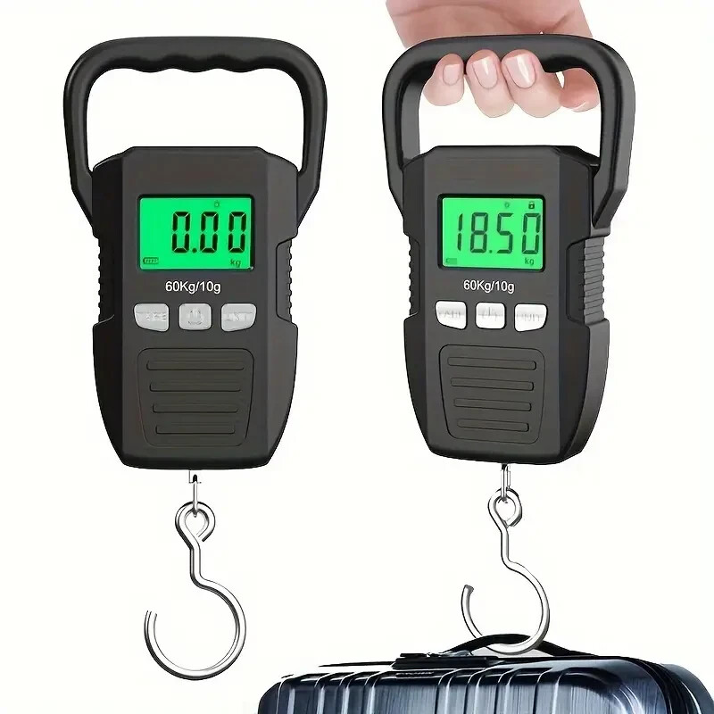 Large Handle Digital Scale - 132lb/60kg Capacity, Backlit LCD Display