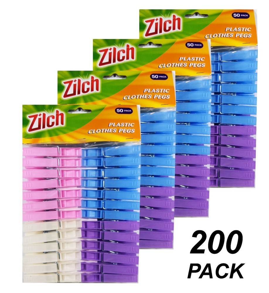 200 x Coloured Plastic Clothes Pegs - 7cm Normal Size Laundry Clothesline