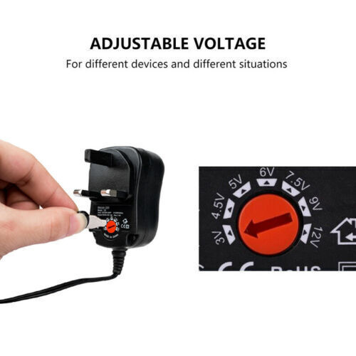 Universal AC to DC 3V~12V Adjustable Power Adapter Supply Charger Electronics