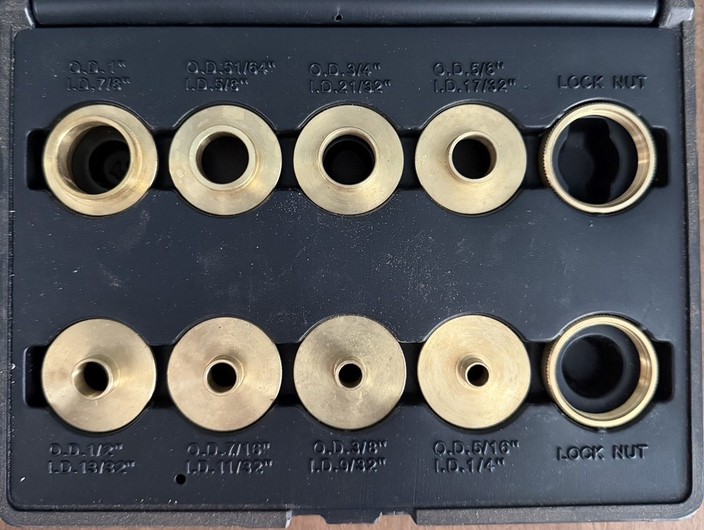 Unbranded 10 Piece Solid Brass Router Template Bushings Guide Bearings Set READ