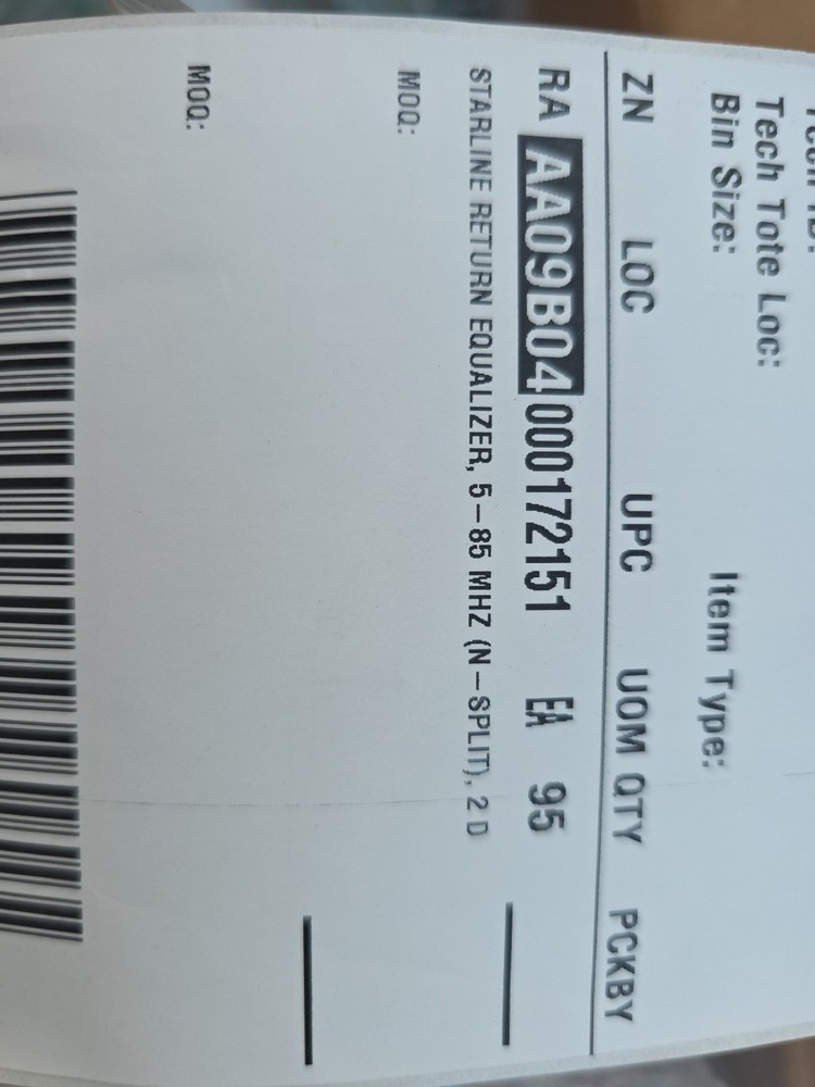 Starline Return Equalizer 5-85 MHZ 2D 95 Pieces