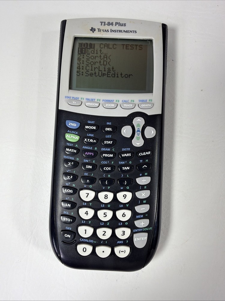 Texas Instruments TI-84 Plus Graphing Calculator LCD Programmable w/Cover Tested