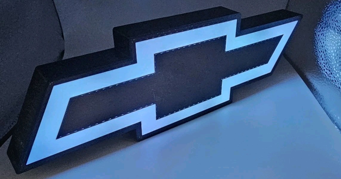 Chevy Chevrolet Light Sign Decor Man Cave Desk LED Lightbox USB Powered shop