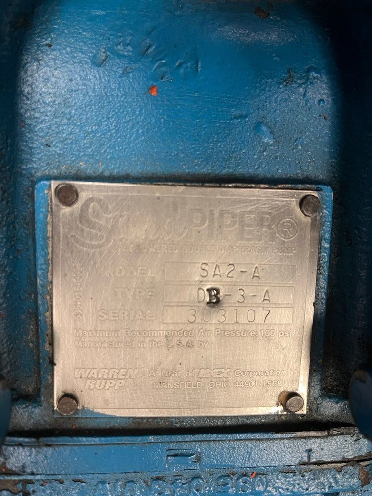 WARREN RUPP SANDPIPER,SA2-A,DOUBLE DIAPHRAGM 2" PUMP