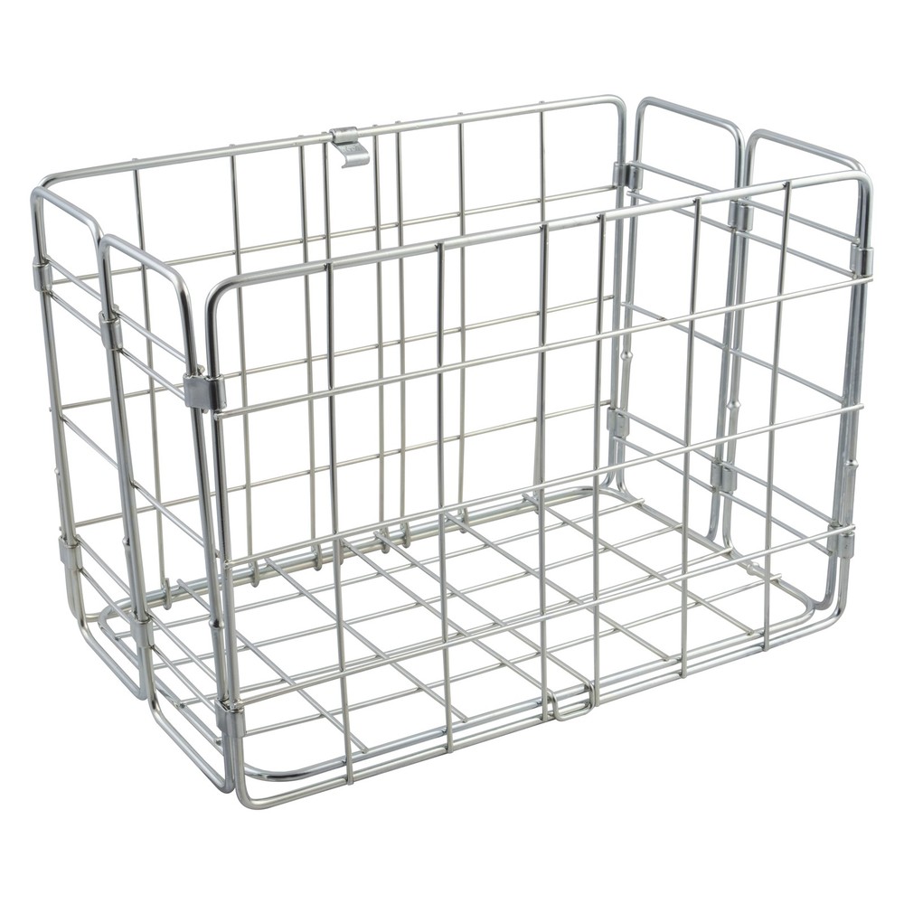 Wald 582 Folding Pannier Basket for Rear Rack: Silver