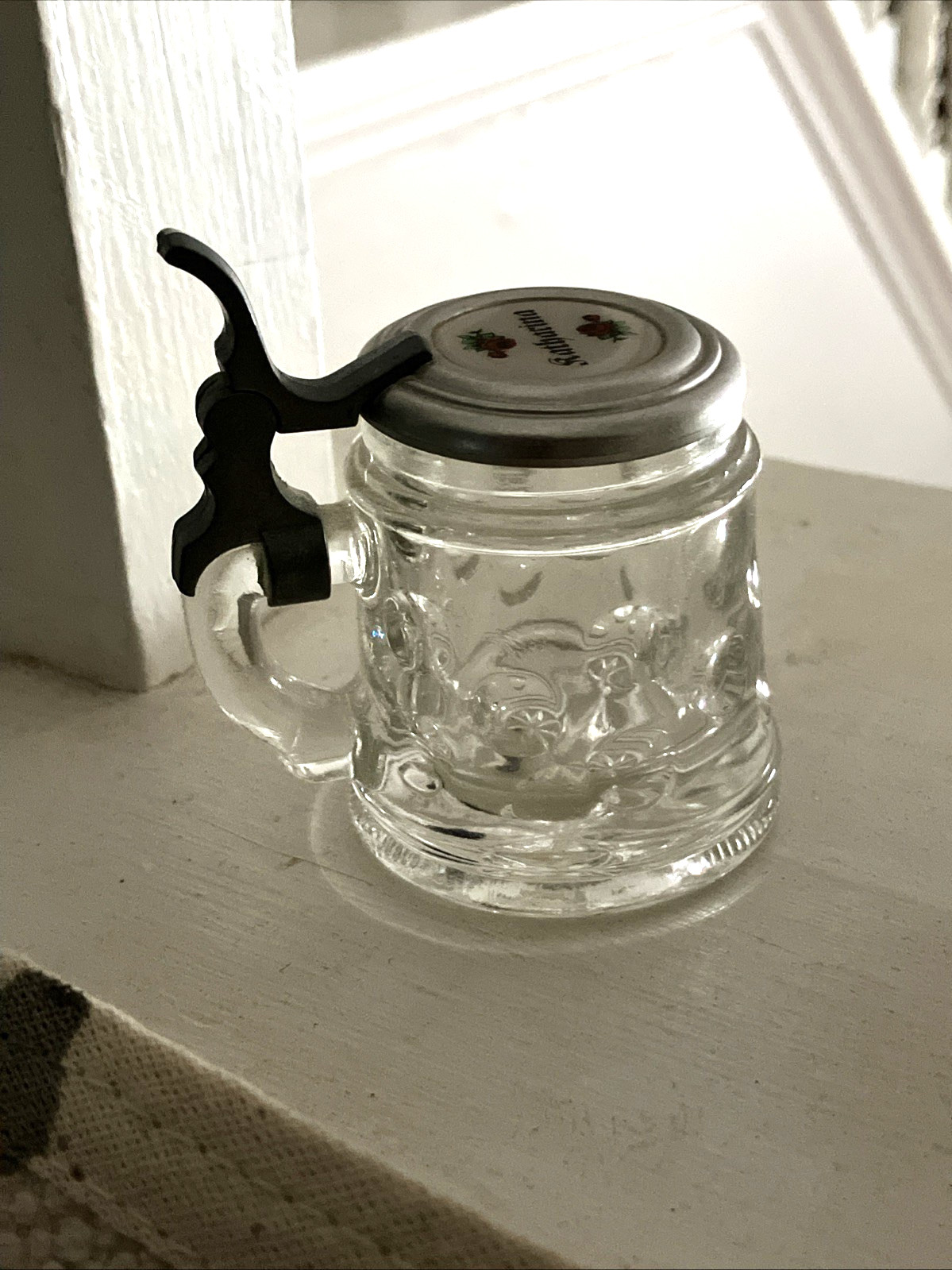 Mini German Beer Tankard Katbarina Aluminum Lid 2-3/4"