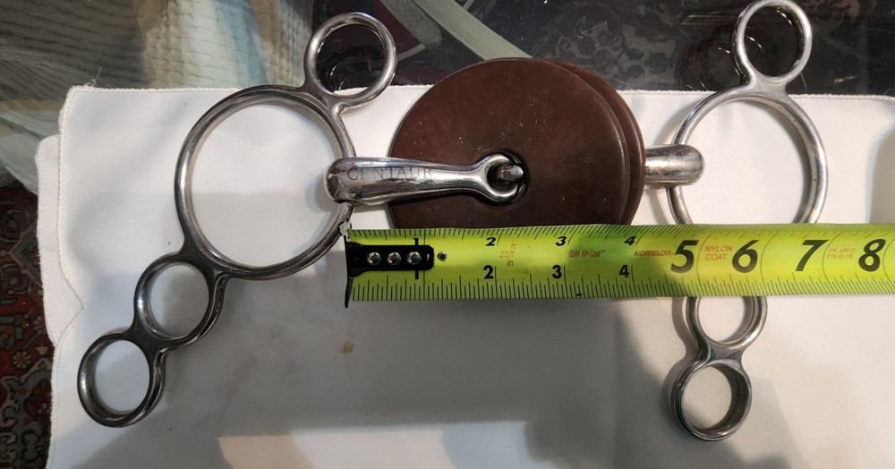 Centaur 3 ring horse bit, Stainless, 5 "