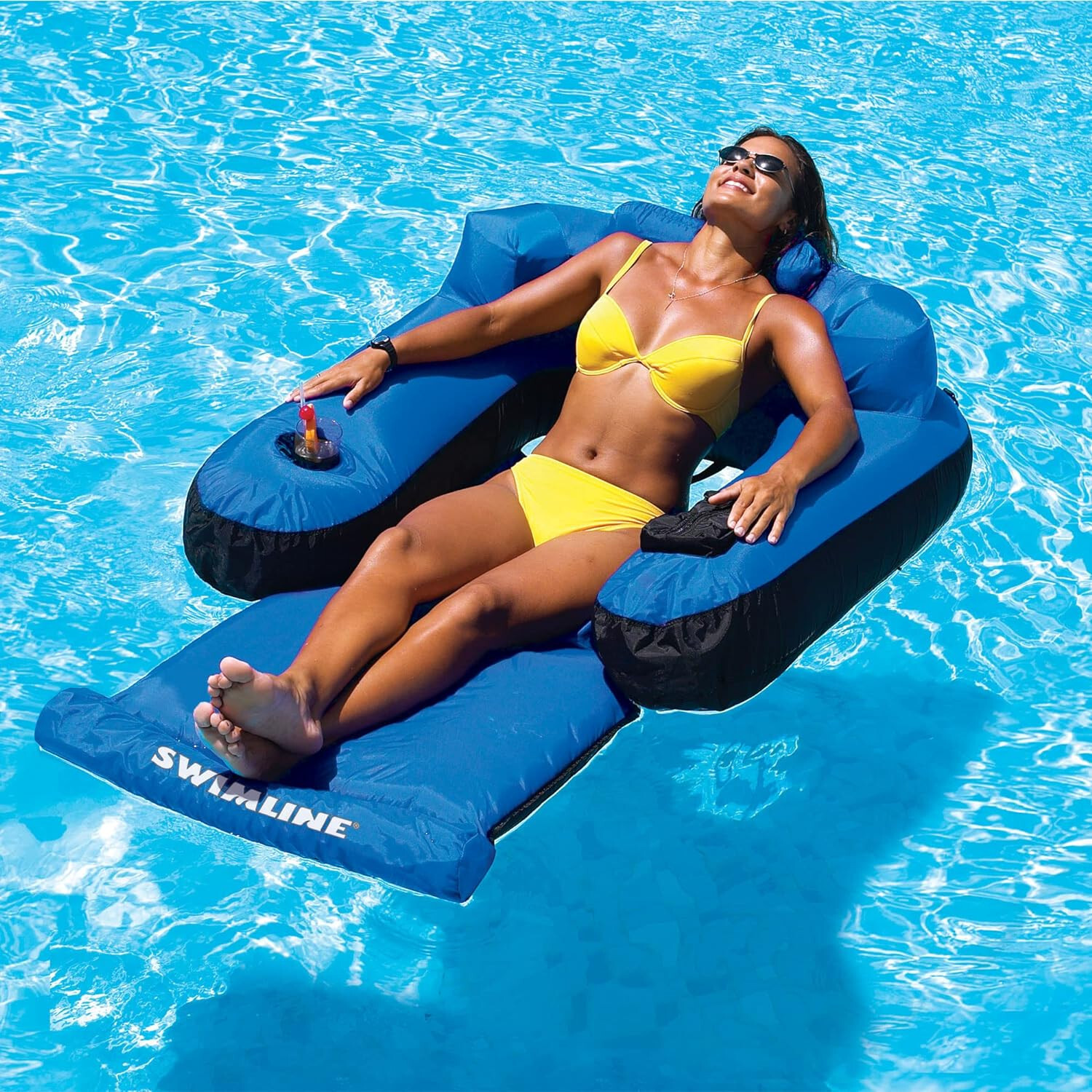 Swimline 9047 Ultimate Fabric Inflatable Tahoe Nylon Swimming Pool Lounge Float