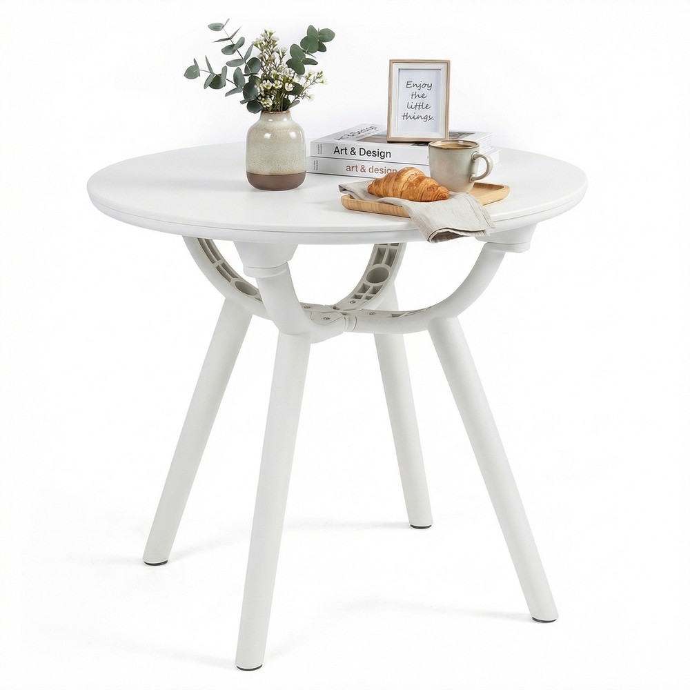 Outdoor Side Table, 20” Round Storage Side Table, Weather-Resistant End Table