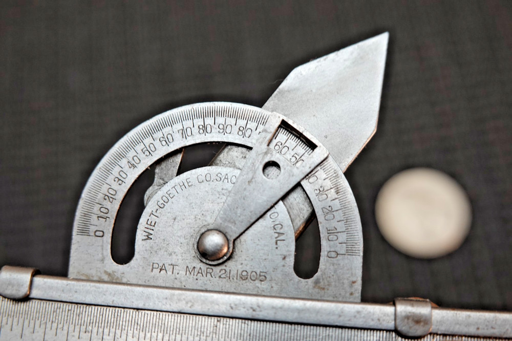 RARE ! WEIT-GOETHE PAT'D .1905 Combination Tool Protractor, Bevel, Caliper