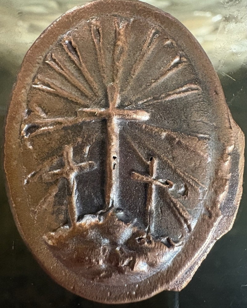 2oz Copper Hand Poured Round-3 Crosses