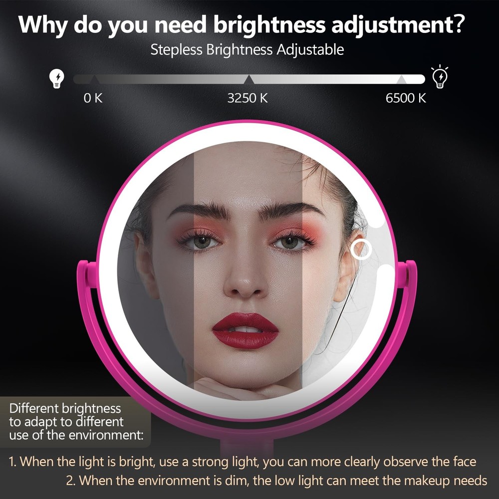 Makeup Mirror with Lights, 30X Magnifying Mirror with Light and Touch Switch,...