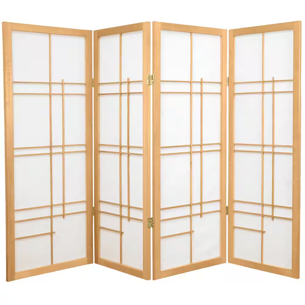 4 Ft. Natural 4-Panel Room Divider