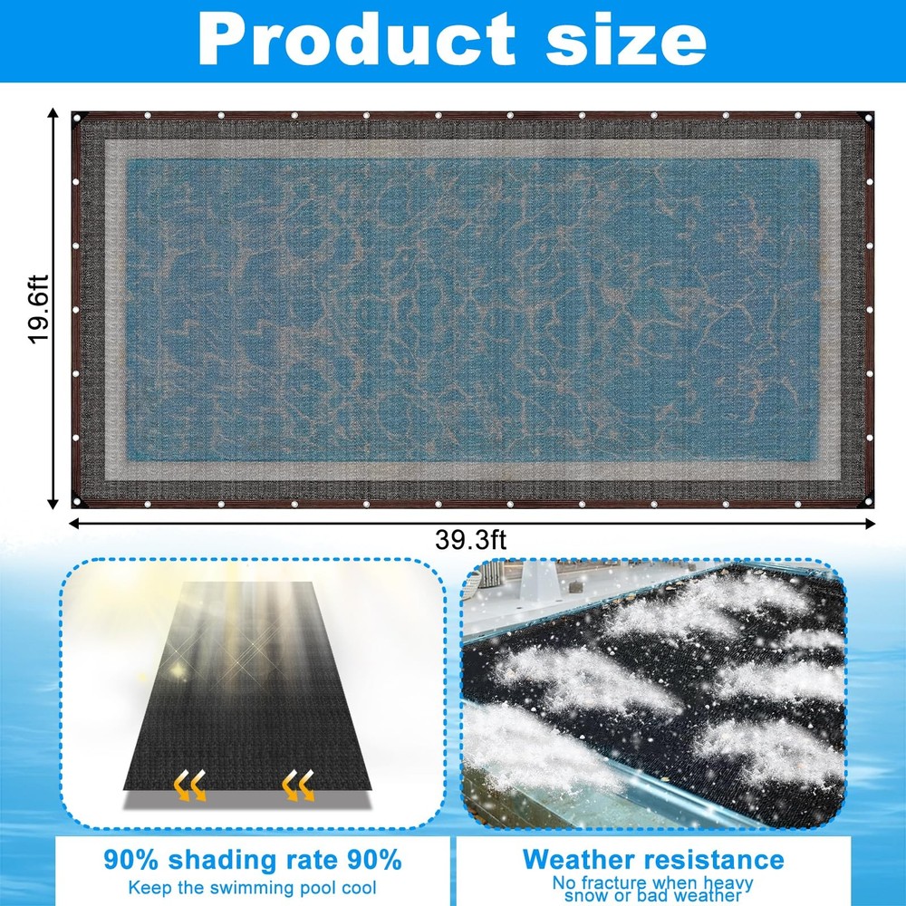 20 x 40FT Pool Leaf Net Cover- Thicken Rectangle Leaf Netting for Inground an...