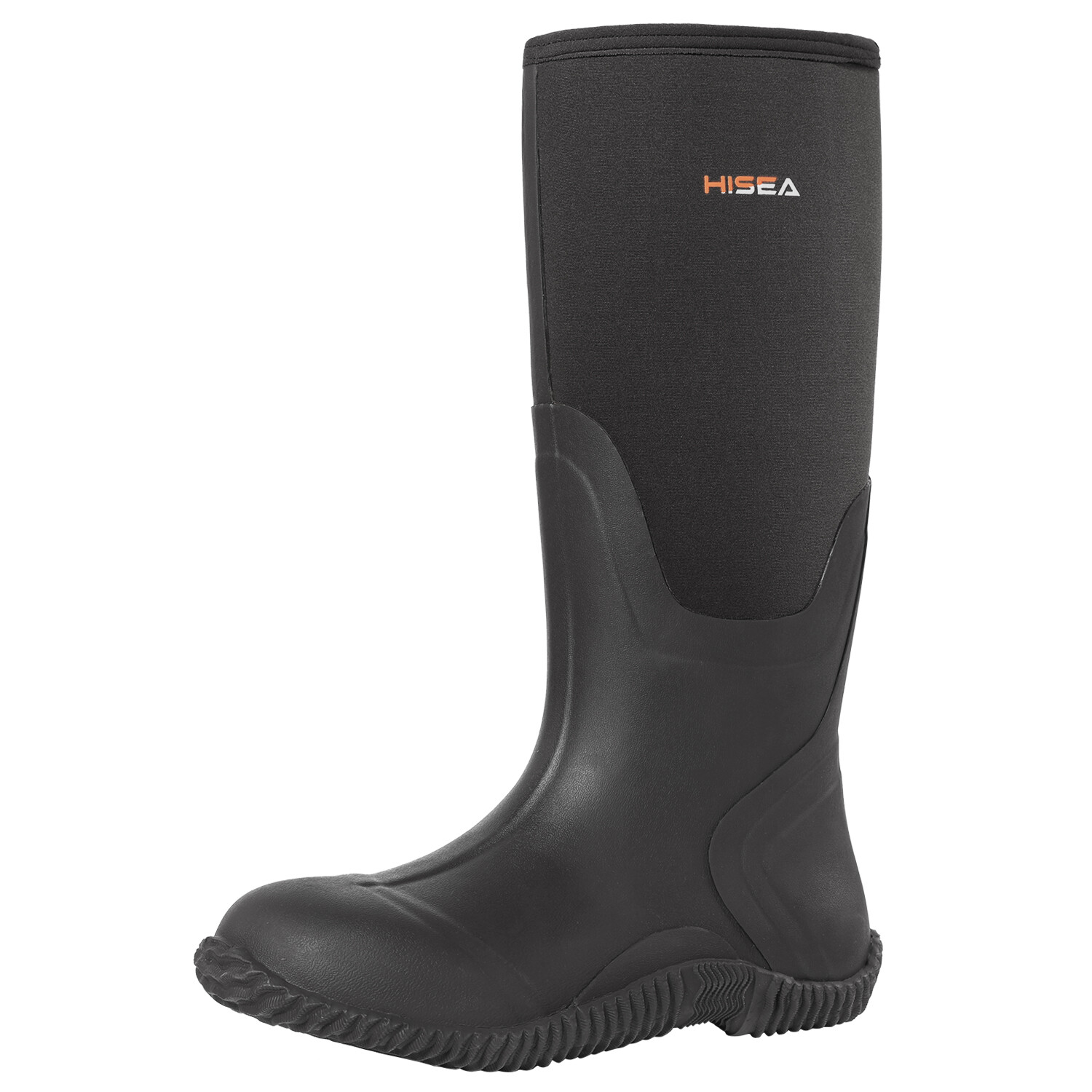 HISEA Men's Rain Boots Neoprene Rubber Waterproof Fishing Hunting Working Boots