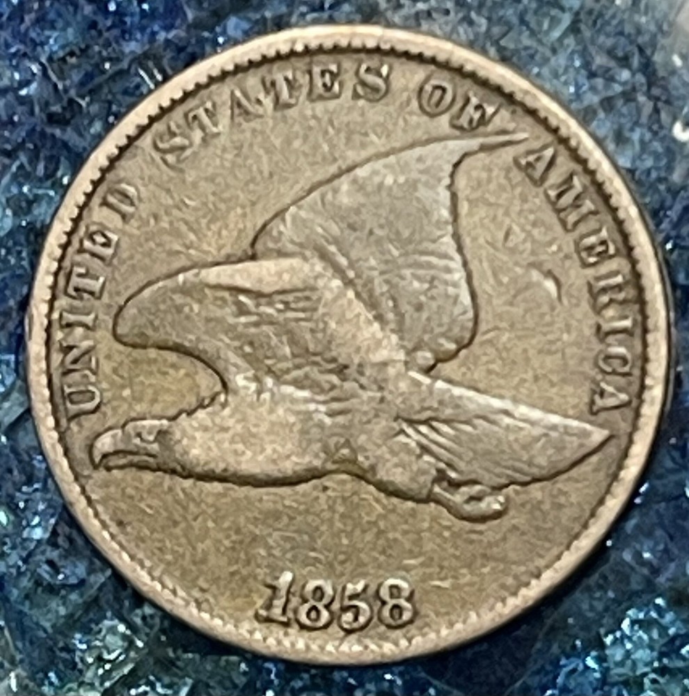 1858 FLYING EAGLE CENT EARLY COPPER PENNY US TYPE COIN