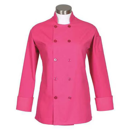 DELTAPLUS 83197 Chef Coat, Raspberry, C100P, L/S, XL