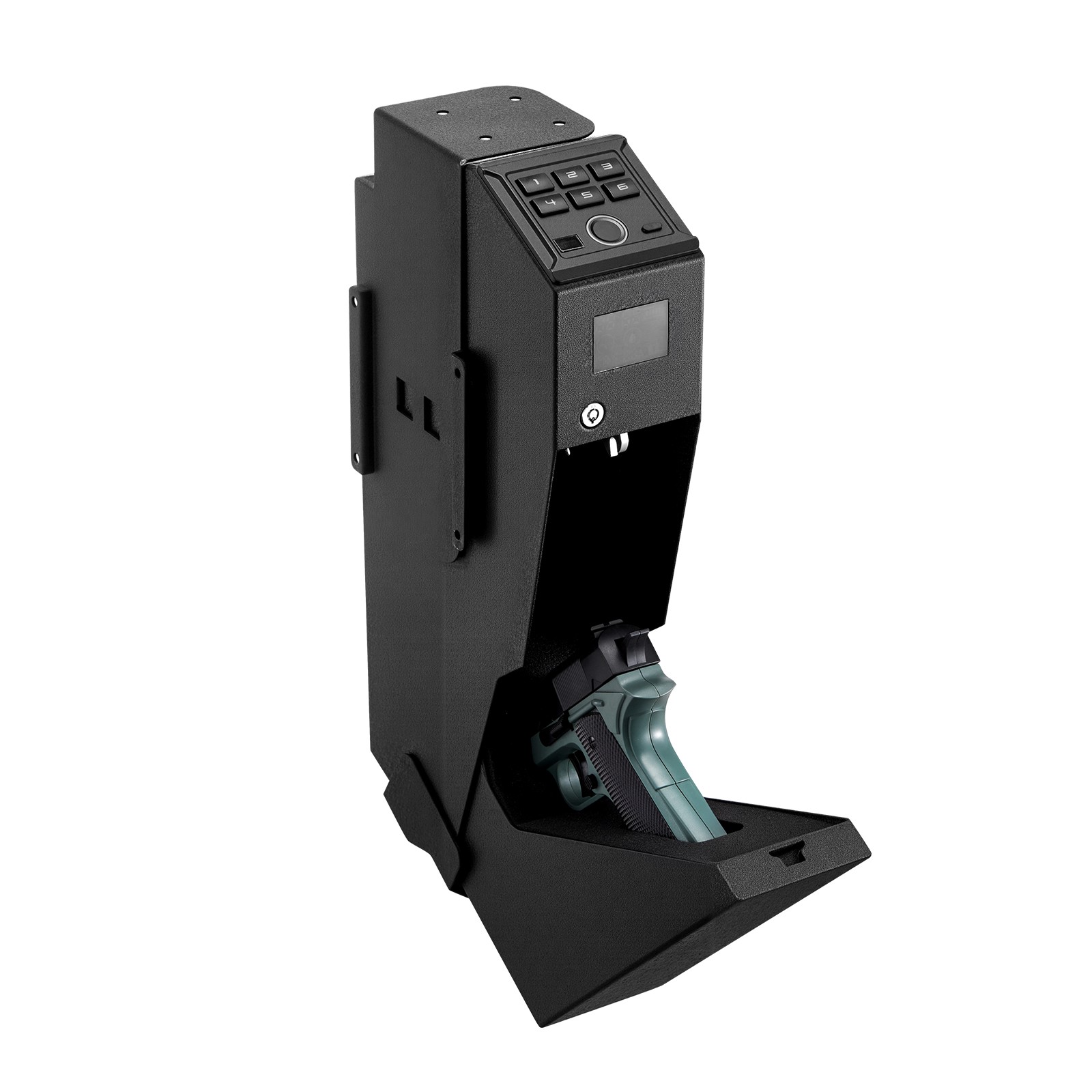 Uimoso Gun Safe Slider w/ Screen Fingerprint/Password/Key for 1 Pistol&Magazine