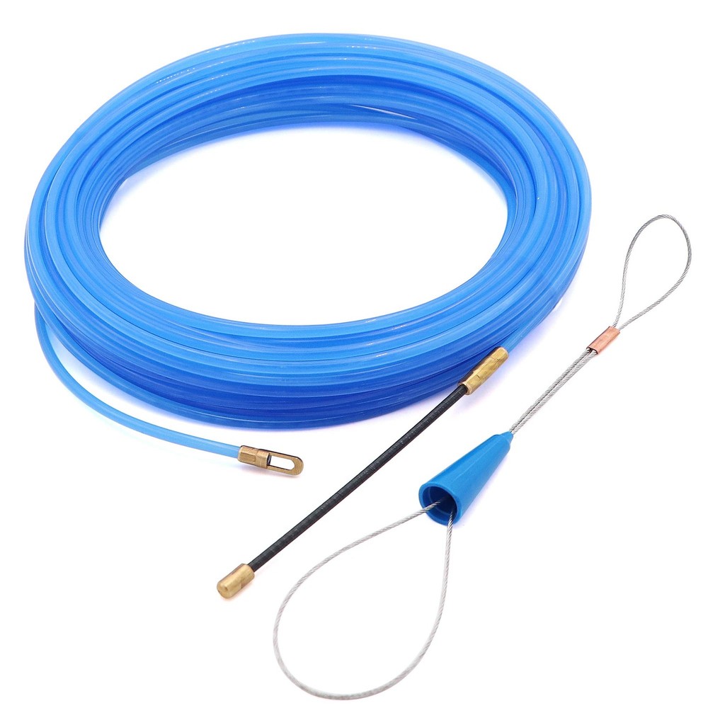 65 Feet Fish Tape Wire Puller Through Wall Electrical Pull Push Kit Conduit