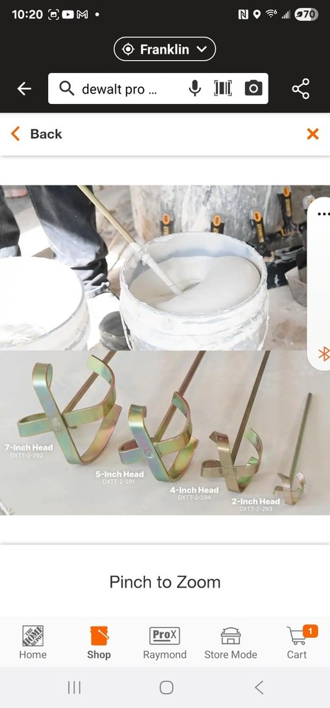 Dewalt Pro 32 Mixing Paddle 7" head