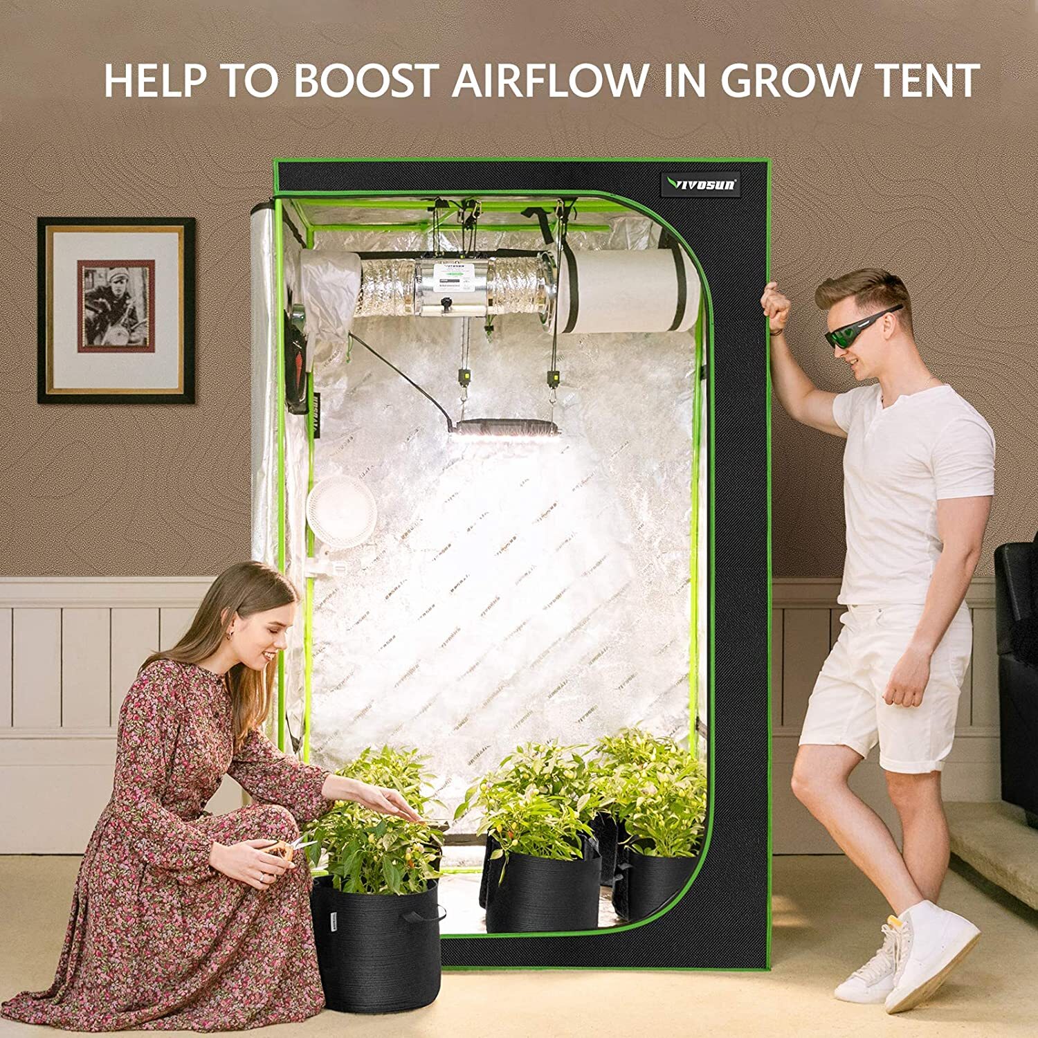 VIVOSUN 4"/6"/8" Inline Fan HVAC Exhaust Blower Ventilation Fan 100/240/420 CFM