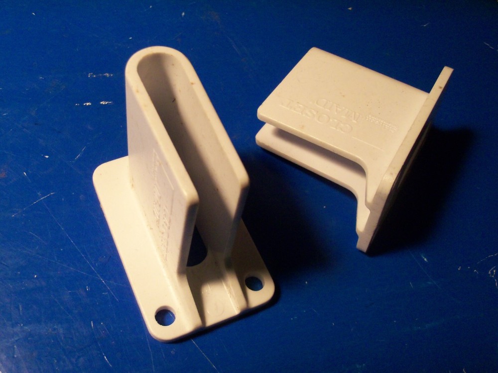 2 PK Brackets Closet Maid Side Wall Shelf Brackets White ONLY OEM 2 PACK
