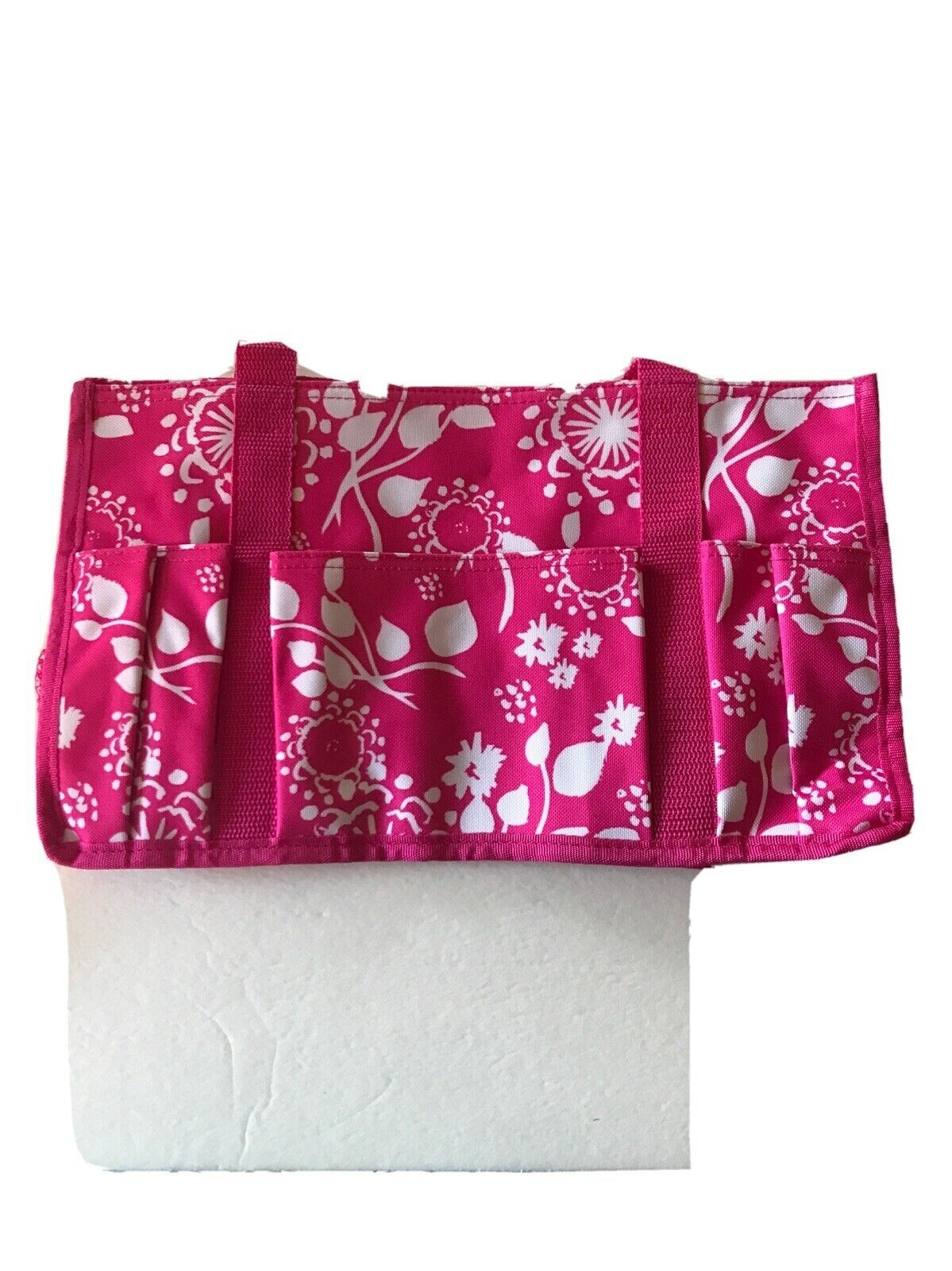 Tote 31 Bag organize utility bag Keep It Caddy Pink Floral Brushstrokes