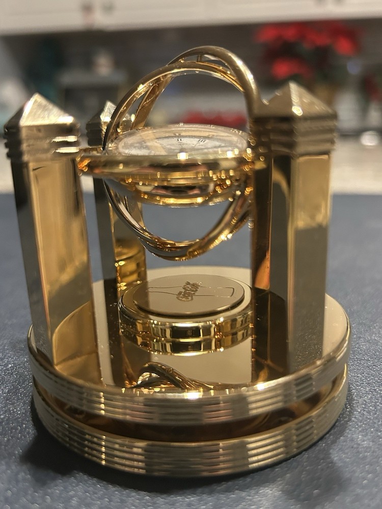 Benchmark Celestial Gyroscope Desk Clock - Base engraved Coca-Cola Bottle