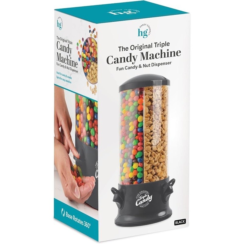 Three Compartment Snack Dispenser Easy Use 360 Degree Rotating Vending Machine