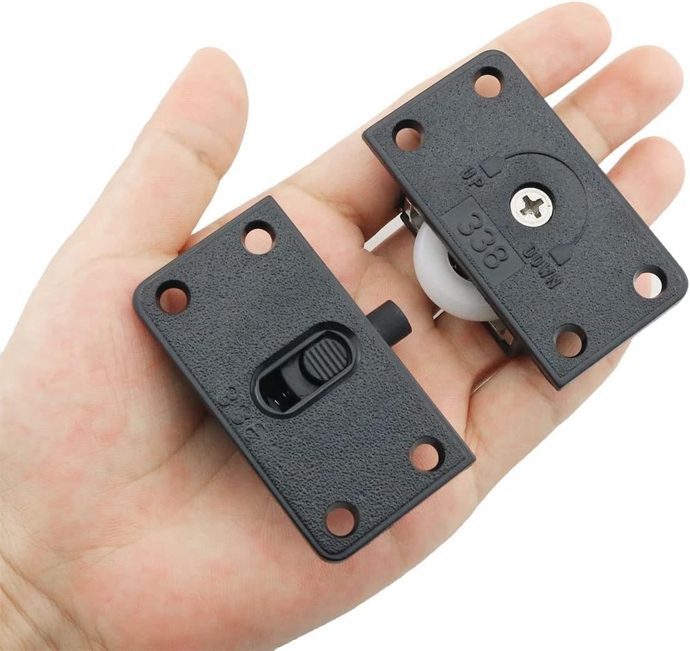 2Sets Black Sliding Cabinet Hardware Component Home Wardrobe Door...