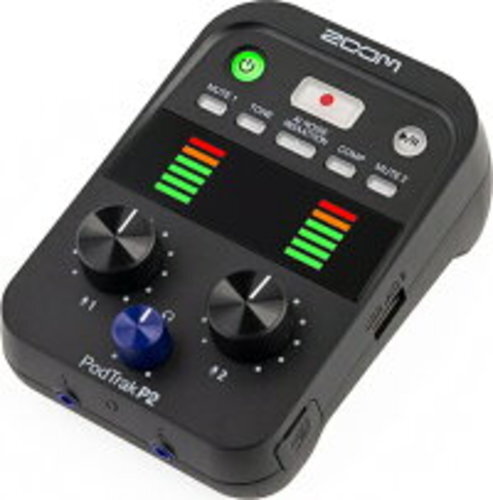 Zoom PodTrak P2 USB Mic Recorder Black