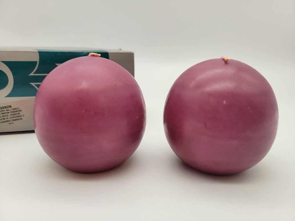 Partylite Raspberry Two Ball Candles 3"
