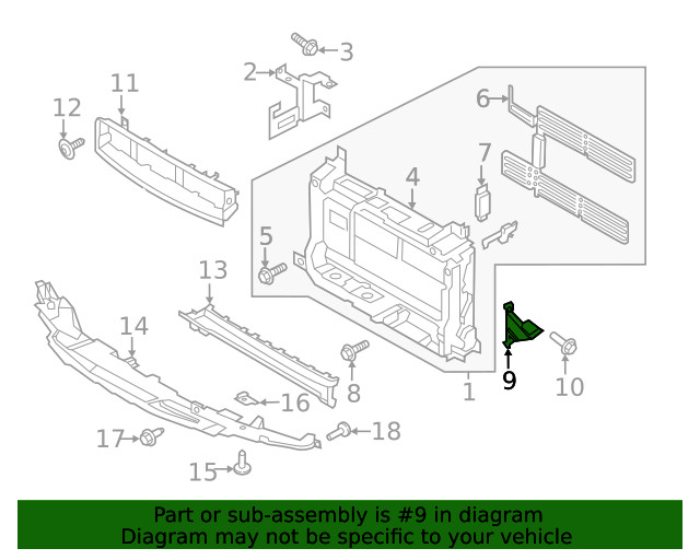 Genuine Ford Radiator Support Bracket GN1Z-8A193-B