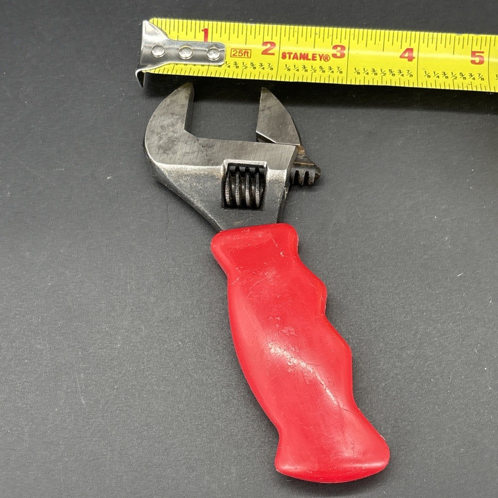 Performance Tool Small 1" Adjustable Crescent Style Wrench 6” Long W/Red Handle