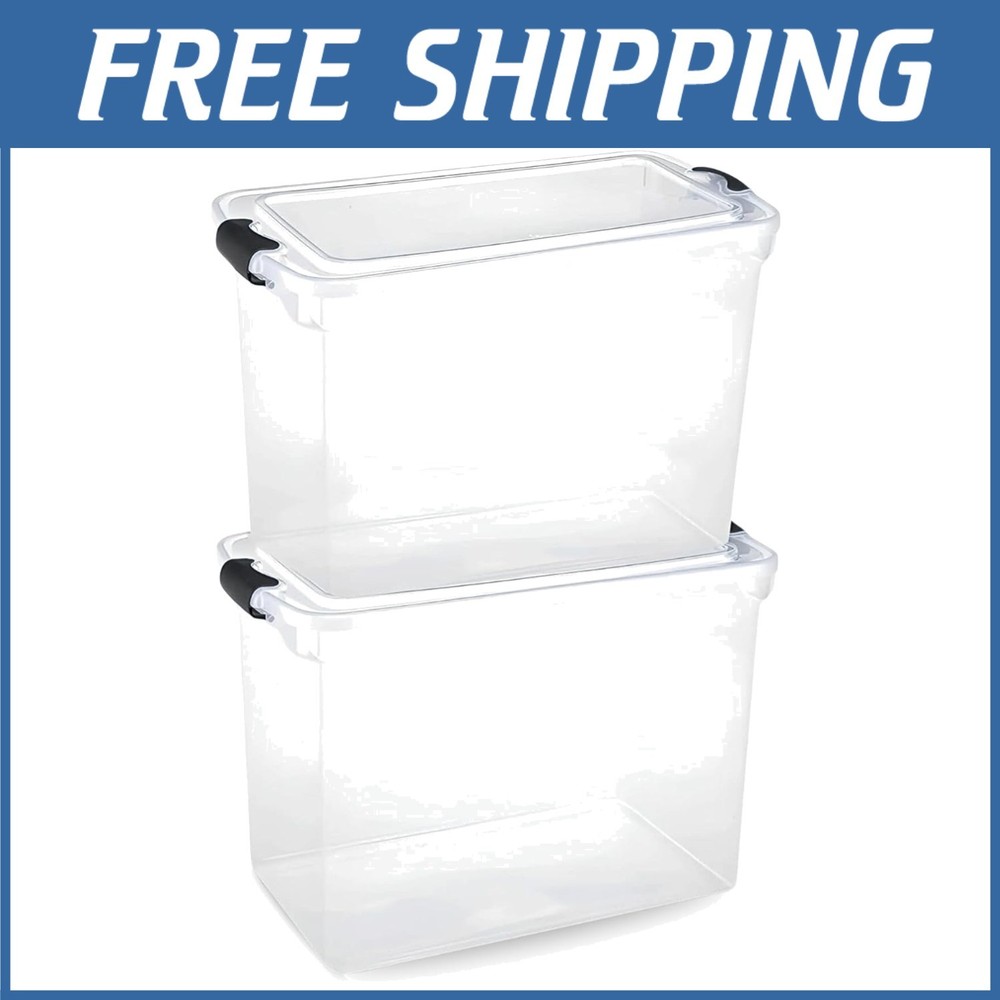 Versatile Stackable Container Boxes, 2-Pack, 112 Quart, Gray