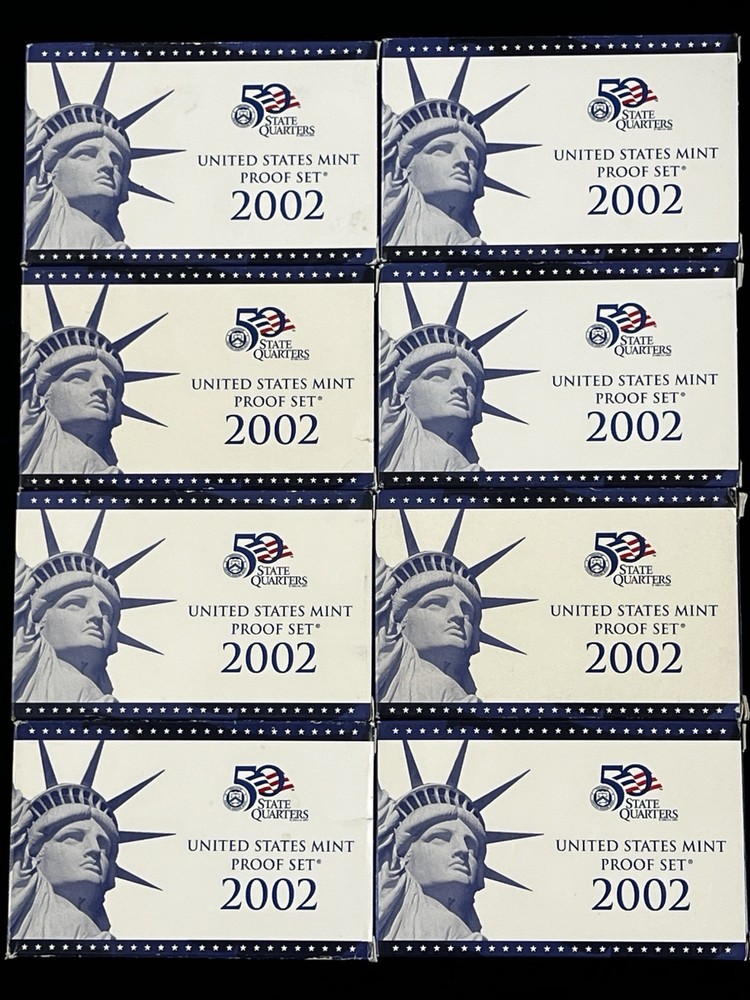 Lot of 8- 2002 US Mint Proof Clad Sets