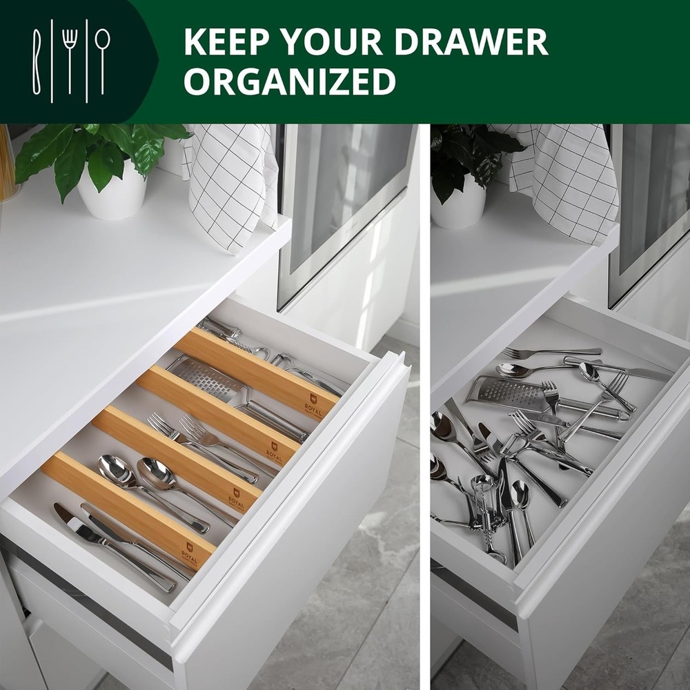 Adjustable Drawer Separator Splitters - 17–22 Inches