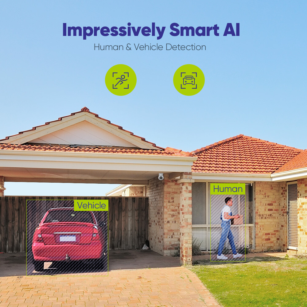 SANNCE 8CH 4K NVR 8MP Two Way Audio POE PT Security Camera System AI Detection