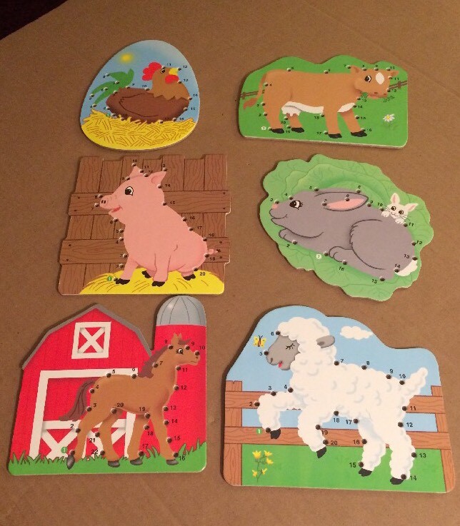 Lauri Dot 2 Dot Lacing Farm Animals