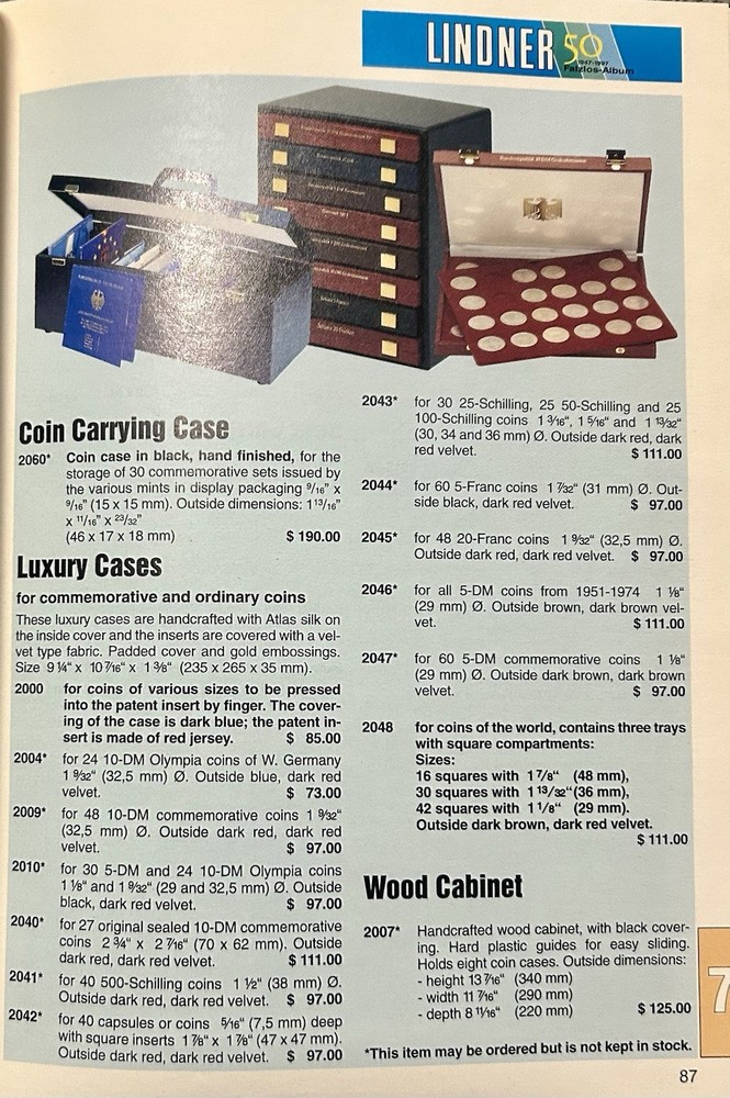 VINTAGE 2000 / 2001 LINDNER STAMP SUPPLIES & ACCESSORIES CATALOG - 92 PAGES