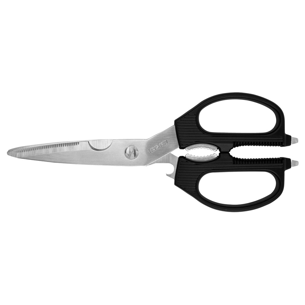 Multi-Purpose Shears with Serrated Blade Nutcracker Jar Opener Screwdriver Tips