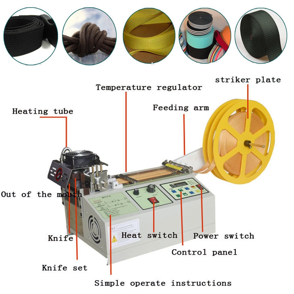 Automatic Textile Ribbon Cutting Machine Computer Control Hot Cold Cutting 110V